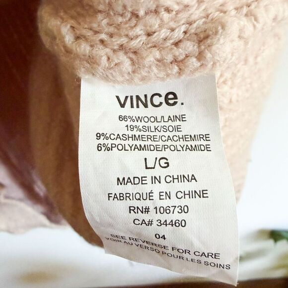 Vince Shaker Stitch Wool Blend Sweater Size L - Picture 8 of 8